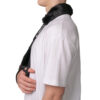 Leopard-print arm sling with an adjustable strap and padded support, ensuring comfort during recovery.
