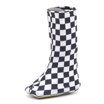 Chessboard pattern orthopedic boot cover – stylish protection from dust and dirt.