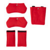 Red crutch accessories – 5-piece set: padding and pouch.