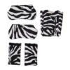 Zebra pattern crutch accessories – 5-piece set: padding and pouch.