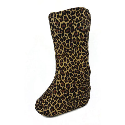 Leopard pattern orthopedic boot cover – stylish protection from dust and dirt.