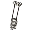 Zebra pattern crutch accessories – padding and a pouch for enhanced comfort.